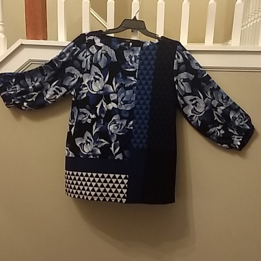 Beautiful navy blue and white polyester/spandex